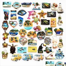 Fridge Magnets Fridge Magnet Stickers Maldives Marine Tourism Commemorative Decorative Crafts Resin Painted Turtle Magnetic Refriger D Dhxwn