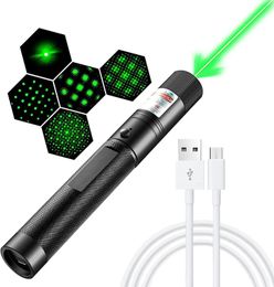 Pointers Powerful Green Laser Pointer High Powerful Green Laser Torch 8000m Green Dot Device Adjustable Focus for Hunting Camping