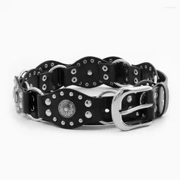 Belts Punk Studded Buckle Waistband Retro Spicy Girl Rivet Wide Waist Belt Stylish Leather For Women Dress Jeans Decor