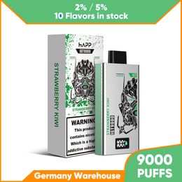 Germany Warehouse 2% 5% 9000 puffs Electronic Cigarette Good Taste Disposable Vape Pen 14ml Capacity E Liquid Battery Vaporizer Fast Delivery