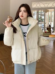 Women's Trench Coats Zoki Streetwear Thick Warm Parkas Women Fashion Patchwork Simple Puffy Coat Winter Korean Long Sleeve Preppy Style