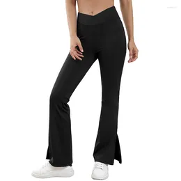 Women's Pants Autumn Winter Clothes Solid Color Low Waist Trousers Women Casual Slim Side Split Flared