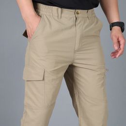 Casual Summer Cargo Pants Men Multiple Pocket Tactical Pants Male Military Trousers Waterproof Quick Dry Plus Size S-5XL Pant 240112