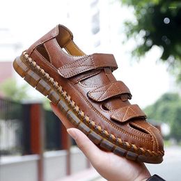 Sandals Fashion Summer Handmade Fishing Genuine Leather Artificial Non-slip Outdoor Slippers Soft Bottom Female Trekking Shoes