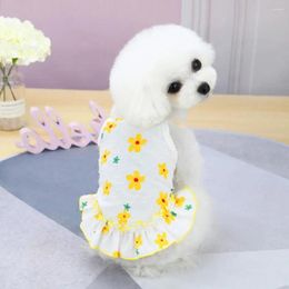 Dog Apparel Dress Soft Pleated Pullover Summer Small Princess Cosplay Costume Pet Clothes Spring Flower Butterfly