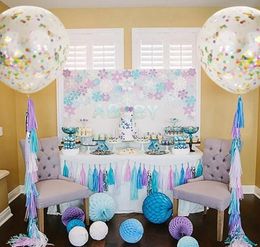 Confetti Filled Balloons Helium Quality Party Wedding Valentines Birthday Decoration round clear ballon Hen Decor 3603903913030352