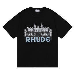 RH Designers Rhude Embroidery T Shirts For Summer Mens Tops Letter Polos Shirt Womens Tshirts Clothing Large Plus 100% Cotton Rhude Shirts Tees Size S-Xl 582