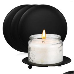 Candle Holders 4 Pcs Plates Dish Iron Holder Stand Wedding Party Decoration Drop Delivery Home Garden Dhdcx