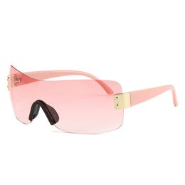 2024 New Frameless Sunglasses, Personalized One-piece Glasses, Fashionable Cycling Sunglasses