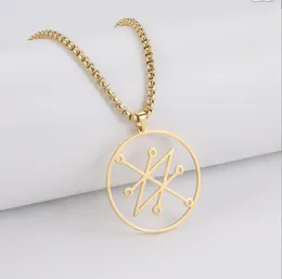 Pendant Necklaces 1PC Stainless Steel Necklace Wheel Of Fortune Protection Angel Silver Colour Jewellery F1133
