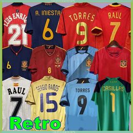 Finale 1998 Spanien Retro-Trikot 1996 1994 RAUL XAVI Hierro LUIS ENSRIQUE ALONSO Caminero Iniesta PUYOL PIQUE David Villa TORRES 2008 2012 2002 Guerrero Guardiola RAMOS