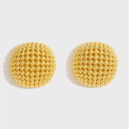 Stud Earrings Kshmir Vintage Metal Hollow Round Ball Bead For Women Girls Gold-plated Exaggerated Fashion Jewellery Accessory Gift