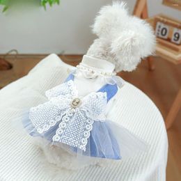 Dog Apparel 2024 And Cat Clothes Manufacturer Wholesale Pearl Lace Cute Princess Beauty Skirt For Small Dogs Puppy