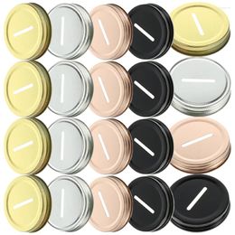 Storage Bottles 20 Pcs Metal Piggy Bank Mason Lid Change Jar Lids Sealing Canning Covers Cap Handle Cup Convenient