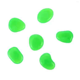 Garden Decorations 100pcs Glow In The Dark Pebbles Stones Rocks Aquarium Luminous Tank Walkways Patio Lawn ( Green )