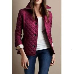 UK Women Quilted Diamond Winter Jackets Coats For Suit England Brit Outdoor Jacket Blazers Single Breasted London Slim Coat Long Sleev 341