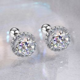 Unisex Men Women Diamond Studs Earrings 925 Sterling Silver Pass Test GRA Moissanite Earrings Studs Nice Gift