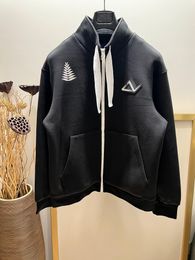 Autumn and winter highend designer hoodie US size high quality printed black zipper cardigan luxury brand mens hoodie