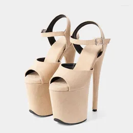 Sandals LAIJIANJINXIA 20CM/8inches Suede Upper Fashion Sexy Exotic High Heel Platform Party Women Pole Dance Shoes HSS202404