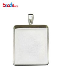 Beadsnice 925 Sterling Silver Square Pendant Base fit 25mm Cabochon Bezel Setting for DIY Jewelry Making ID267263416471