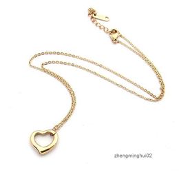 tiffanyanyLuxury Designe popular Necklace New Product Luxury Hollow Out Single Double Love Pendant Necklace 18k Gold High Quality Designer Necklace Jewellery