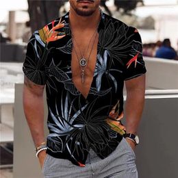 Men's Casual Shirts Hawaiian Shirt Coconut Tree Pattern Printed Outdoor Street Short Sleeve Button Clothing Fashion Design Comfortable