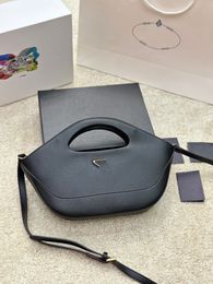 2023 New Fashion Handbag Luxury Designer Bag Top grade Calf Leather Triangle Bowling Bag Large Capacity Double sided Style Single Shoulder Crossbody Bag