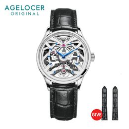 AGELOCER Women's Top Brand Mechanical Skeleton Automatic Luxury Watch Elegant Ladies Christmas Valentine 240112