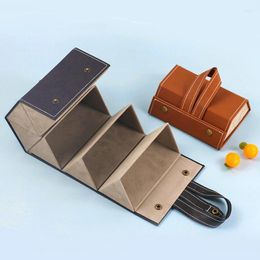 Storage Bags 1pc Handmade Pu Material Leather Glasses And Bag Multifunctional Jewellery Box Folding Eye