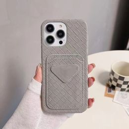 Luxury Design Phone Case Master Luxury Triangle Letter Braided card Case iPhone 15 14 14Pro 14Plus 13 12 Mini 11 Pro X XS Max XR Protective case