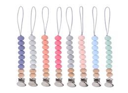 Pacifier Holders Chain Baby Clips Silicone Weaning Teething Wood Beads Kids Chew Toys Accessories8575317