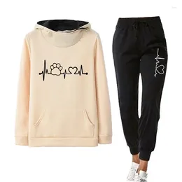 Women's Two Piece Pants Autumn Winter Women Tracksuits Fashion Sets Ladies Jogging Suits Sports Wear Casual Hoodies Sweatpants Female