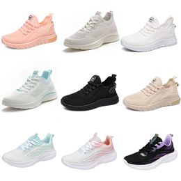 2024 Winter Women Shoes Caminhando com sapatos planos casuais suaves moda preta rosa tênis cinza betes tamanho 35-41 xj