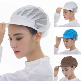 Berets Men Women Mesh Work Hat Dust-proof Chef El Bakery Kitchen Uniform Workwear Cap