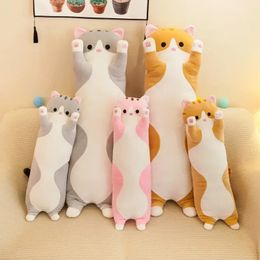 Big Size Long Cat Plush Toys Cute Animal Soft Office Break Nap Sleeping Pillow Cushion Stuffed Gift Doll for Kids 240113