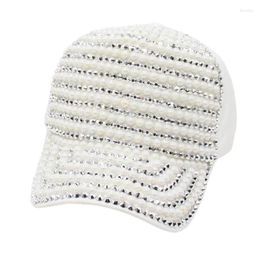 Ball Caps Women's Spot Drill Pearl Peaked Cap Fashion Baseball Adjustable Snapback Spring Summer Sun Protection Hat