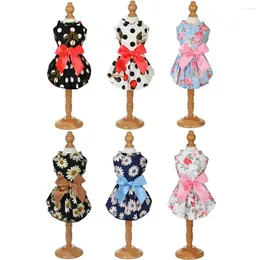 Dog Apparel XS-XL Summer Floral Princess Dress Dogs Cotton Lightweight Skirt Elegant Party Wedding Dresses For Pet