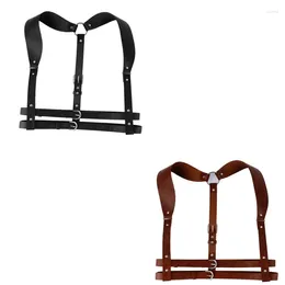 Belts Punk Chest Chain Belt Unisex Halter Harness For Dance Prom Rock Bands PU Role Play Supplies