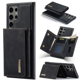Luxury Detachable Magnetic Phone Case for iPhone 15 14 13 12 11 Pro Max Samsung Galaxy S24 S22 S23 Ultra S23FE 2 in 1 Multiple Card Slots Leather Wallet Bracket Shell