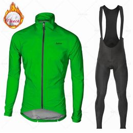 2023 Men's Winter Thermal Fleece Cycling Jersey Set MTB Uniform Bicycle Clothes Maillot Ropa Ciclismo Long Sleeve Bike Clothing 240112