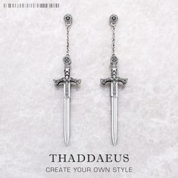 Earrings Richly Ornamented Sword Europe Fine Jewellery For Women Men Summer Brand Sterling Silver 925 Fantasy Gift 240113