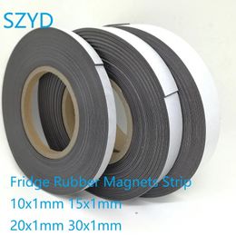 5 10Meters/LOT Fridge Rubber Magnets Strip Width 10/15/20/30mm Thickness 1mm With Self Adhesive Flexible Magnetic Tape 240113