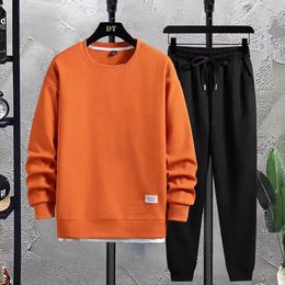 Sports Long Sleeves Leggings Round Neck Man Pants Sets Two Piece In Sweatshirts For Sport Suit Men Waffle Luxe Mens Romper 240112
