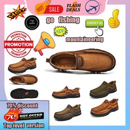 Designer Casual Platform Leather shoes for men genuine leather oversized loafers casual Anti slip t Deodorization Training sneakers size 38-48