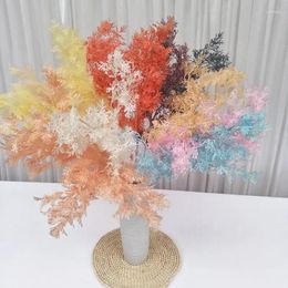 Decorative Flowers Long Branch Pine Misty Plastic Grass Colourful Artificial Accessaries Arrangement Fake Plants Fall Prop Rime