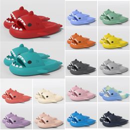 shark slippers Sandals Luxury Slippers Women Slides Flat Slide Beach Sandal Slipper Shoes Designer Orange Crocodile Skin Summer