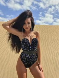 Stage Wear Multi Colour Sequins Bodysuit Bar Nightclub Women Singer Dancer Sexy Team DJ Jazz Dance Gogo Performance Costume