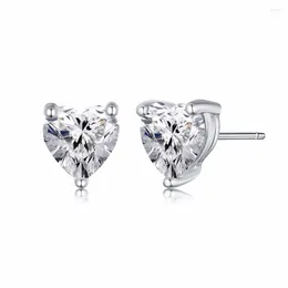 Stud Earrings 925 Sterling Silver Wedding 1.72ct 5 7mm Heart Zircon For Women Fashion Lady Sterling-silver-jewelry Fine Jewelry