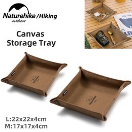 Glamping Canvas Tray Desktop Storage Box Outdoor Camping Travel Equipment Accessories Daily Necessities 240112