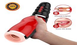 New Oral Sucks Male Masturbator Deep Throat Clip Suction Sex Machine Induced Vibration Sex Moan Intimate Goods Sex Toys for Men Y11890399